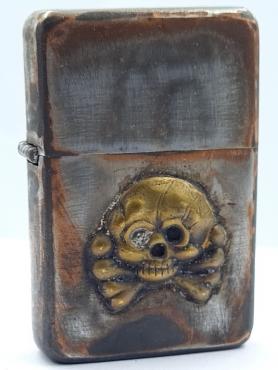 Early Waffen SS panzer totenkopf skull RZM marked relic zippo lighter