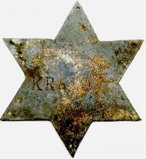 Holocaust Ghetto Krakow Metal Star of David wall plate idenfication of jews jewish