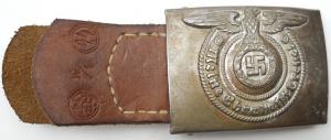 original uniform early Waffen SS belt buckle and leather RZM belt panzer totenkopf ceinture