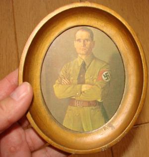 Rudolph Hess NSDAP leader photo frame Third Reich eagle stamp