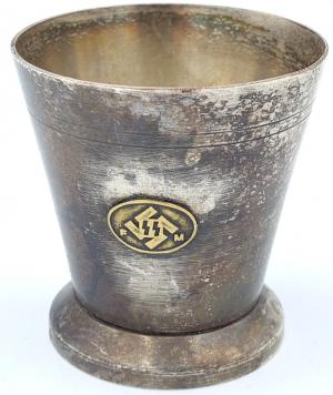 Waffen SS partisan membership silverware cup stamped with third reich eagle