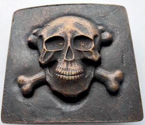 WW1 pre WW2 German prussia totenkopf skull belt buckle, massive and nice