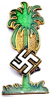 WW2 German Nazi Afrika Korps campaign pin award with swastika AK