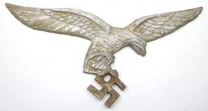 WW2 German Nazi large alminium LUFTWAFFE wall eagle with swastika