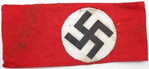 WW2 German Nazi NSDAP early tunic removed armband original Waffen SS regulation stamp