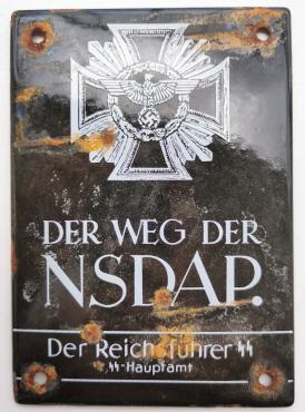 WW2 German Nazi NSDAP third reich Adolf Hitler admin offive metal sign