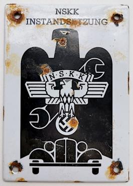WW2 German Nazi paramilitary NSKK motorcycle club admin wall metal sign original sell
