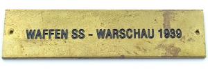 Ww2 German Nazi Poland Invasion Waffen SS Warschau 1939 metal plate