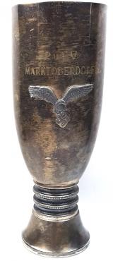 WW2 German Nazi RARE Luftwaffe commemorative silverware large cup with reich Eagle and markings