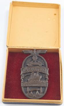 WW2 German Nazi Third Reich badge Gautag Ost-Hannover 1939 KdF-Wagen + original box of issue