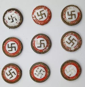 WW2 German Nazi Third Reich NSDAP glass Winterhilfe tokens with swastika lot of 9