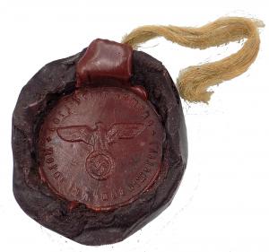WW2 German Nazi Third Reich WAX seal for feldpost letter with eagle - swastika
