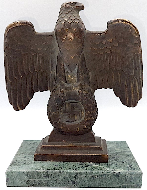 WW2 GERMAN NAZI THIRD REICH NSDAP DESKTOP EAGLE STATUE MARBLE BASE MARKED