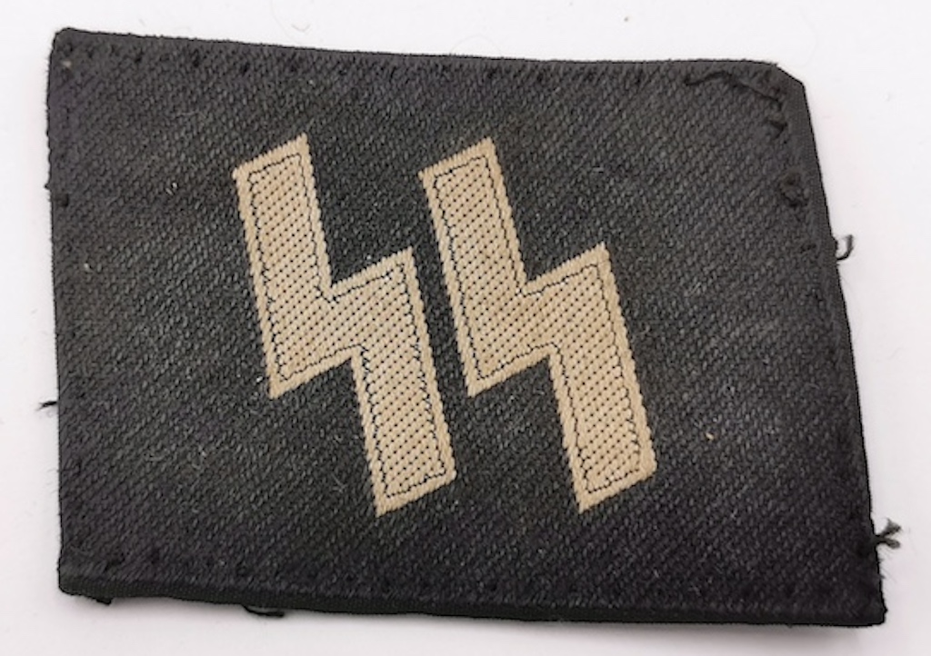 WW2 GERMAN NAZI WAFFEN SS NCO COLLAR TAB TUNIC REMOVED UNIFORM ...