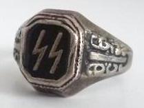 WW2 GERMAN NAZI WAFFEN SS RUNES RING SILVER MARKED 800