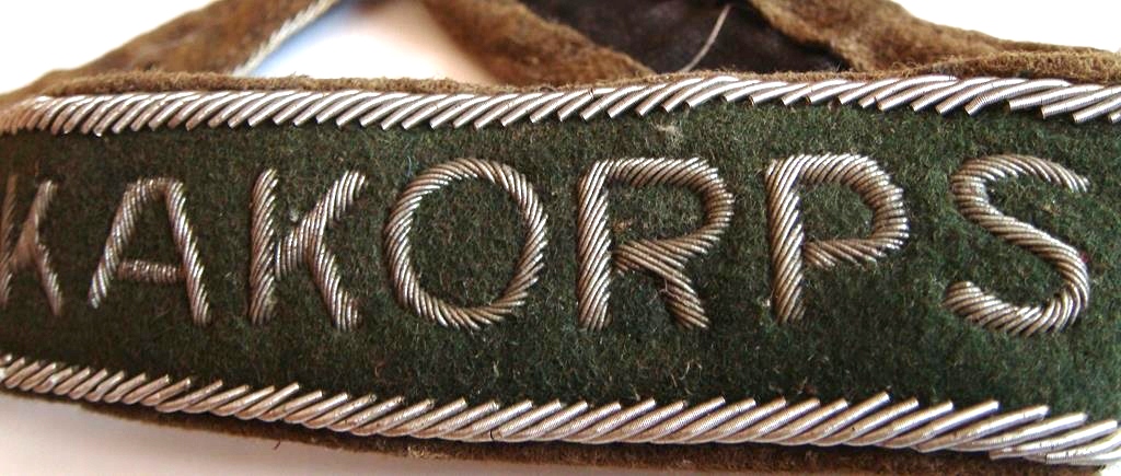 WW2 GERMAN NAZI WEHRMACHT AFRIKA KORPS CUFF TITLE OFFICER TUNIC WWII ...