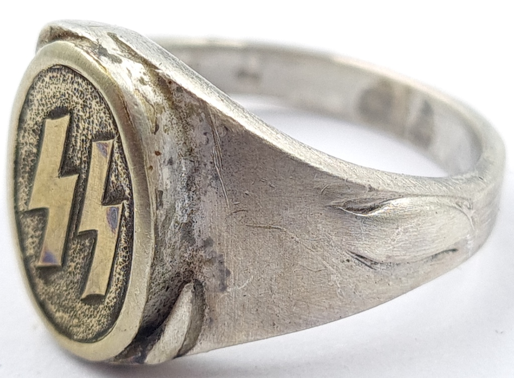 WW II German Waffen SS silver ring for sale.