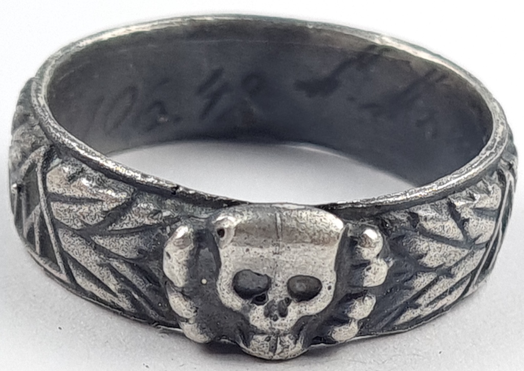 Waffen SS Totenkopf Heinrich Himmler Honor silver ring **PERFECT REPLIKA**