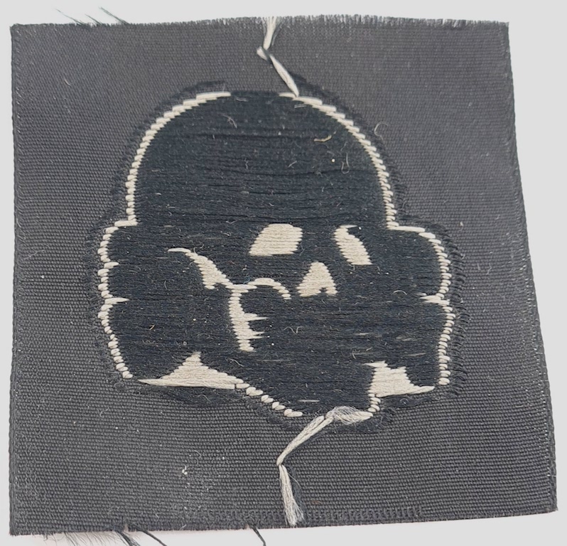 WW2 German Nazi Bevo Waffen SS totenkopf skull M43 cap cloth insignia