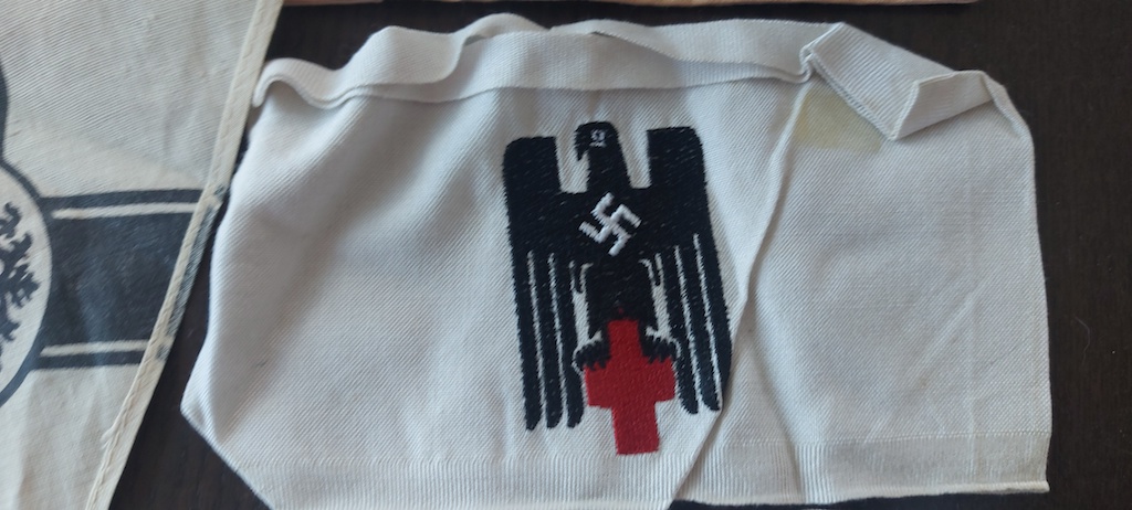 WW2 German Nazi Lot of 6 armbands and 1 pennant flag REPLIKAS